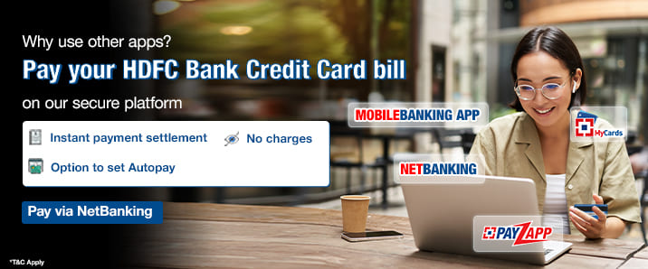 Pay your credit card bill via netbanking